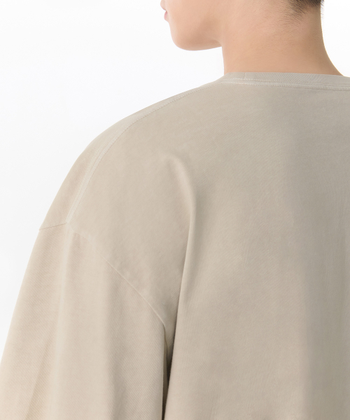 MUSINSA STANDARD（ムシンサスタンダード）の「ピグメントオーバーサイズクルーネックTシャツ[クリーム]（Tシャツ/カットソー・メンズ・その他・SMALL/MEDIUM/LARGE/X-LARGE/XX-LARGE/XXX-LARGE）」の4枚目の写真