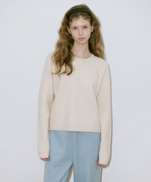 Basic Button Raglan Knit (Cream)
