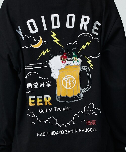 ABAHOUSE(アバハウス)の「【YOIDORE / ヨイドレ】KAMINARISAMA / 雷様 刺繍ロングTシャツ/ユニセックス(Tシャツ/カットソー・メンズ・ホワイト/エメラルド/ブラック・M/L)」の11枚目の写真