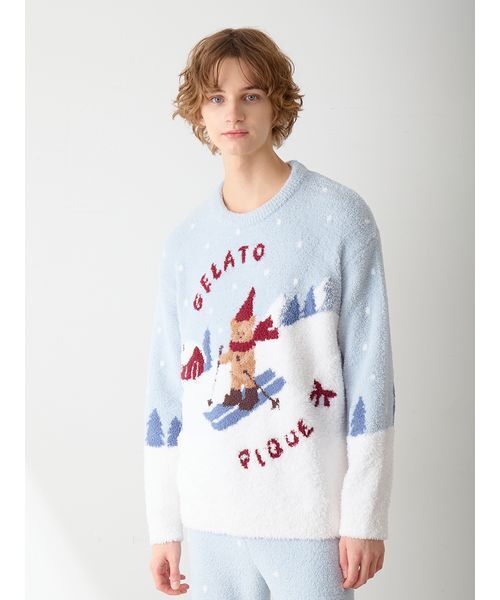HOLIDAY】【HOMME】スキーベアジャガードプルオーバー（ルームウェア