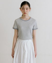 stripe linger t-shirts-ivory/melange