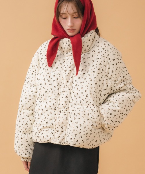 セール】コーデュロイ花柄中綿ジャケット / アウター ジャケット