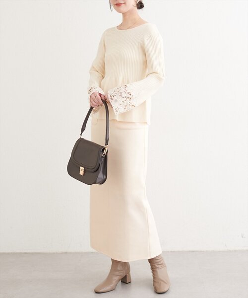 natural couture(ナチュラルクチュール)の「ウールライクストレッチスカート(スカート・レディース・ブラウン/ブルー/アイボリー・MEDIUM/LARGE)」の11枚目の写真