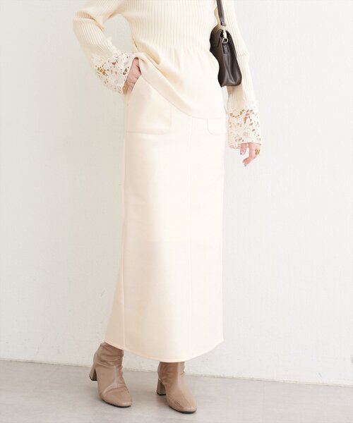 natural couture(ナチュラルクチュール)の「ウールライクストレッチスカート(スカート・レディース・ブラウン/ブルー/アイボリー・MEDIUM/LARGE)」の13枚目の写真