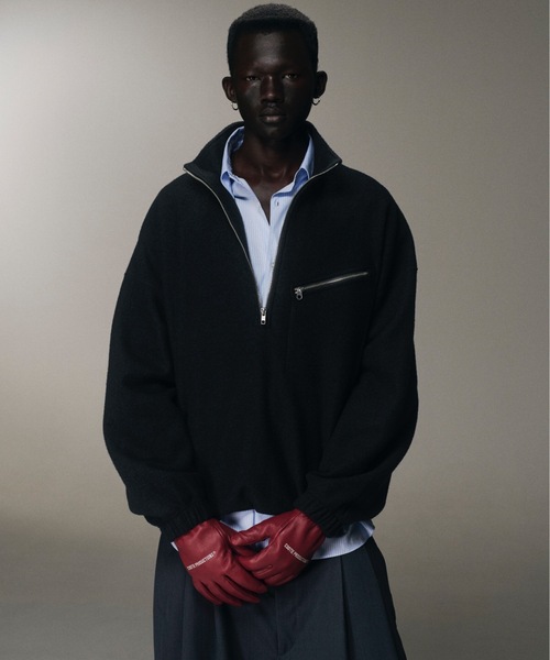 COOTIE PRODUCTIONS（クーティープロダクションズ）の「W/N Fleece Half Zip Top（ニット/セーター・メンズ・ブラック・SMALL/MEDIUM/LARGE）」の2枚目の写真