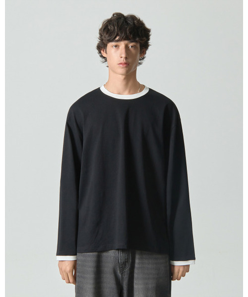 DIMITRI BLACK(ディミトリブラック)の「ASI レイヤリングソリッドロングスリーブリンガーティーシャツ_ブラック(Tシャツ/カットソー・レディース・その他・MEDIUM/LARGE/X-LARGE)」の4枚目の写真
