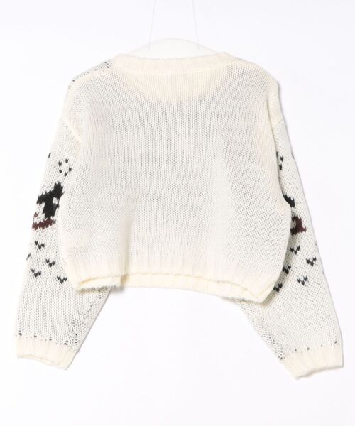 flower（フラワー）の「フローラルノルディックニット（ニット/セーター・レディース・アイボリー/グレー・FREE）」の3枚目の写真