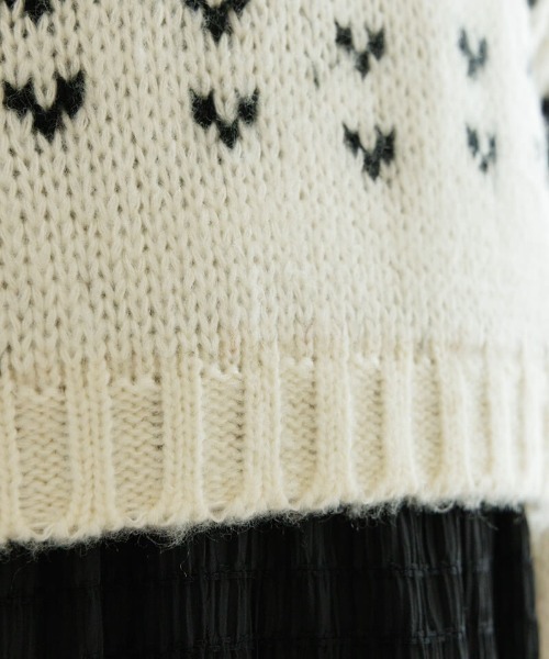 flower（フラワー）の「フローラルノルディックニット（ニット/セーター・レディース・アイボリー/グレー・FREE）」の10枚目の写真