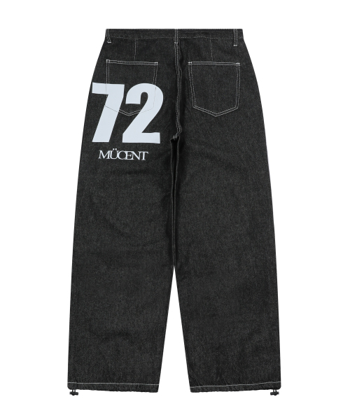 MUCENT(ムセント)の「シグニチャーバッグ72レタリングワイドデニムパンツ 男女共用(デニムパンツ・レディース・ブラック・FREE)」の4枚目の写真