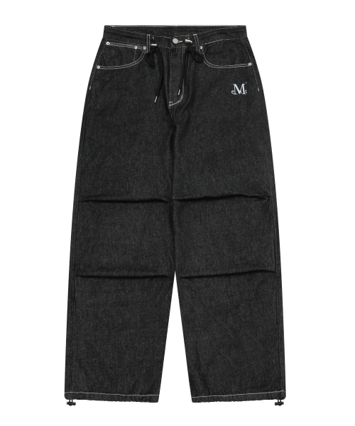 MUCENT(ムセント)の「シグニチャーバッグ72レタリングワイドデニムパンツ 男女共用(デニムパンツ・レディース・ブラック・FREE)」の5枚目の写真