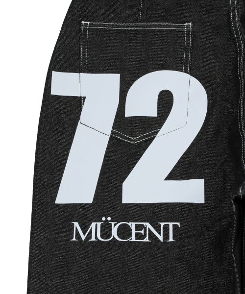 MUCENT(ムセント)の「シグニチャーバッグ72レタリングワイドデニムパンツ 男女共用(デニムパンツ・レディース・ブラック・FREE)」の6枚目の写真