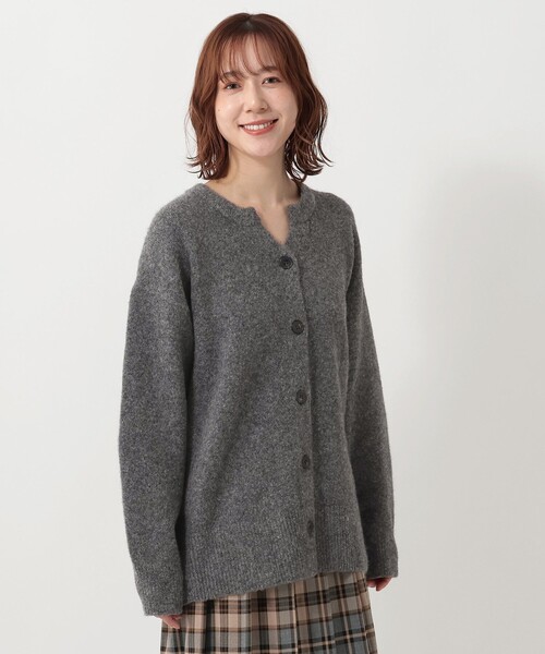 Afternoon Tea（アフタヌーンティー）の「チビVネックカーディガン（カーディガン/ボレロ・レディース・ブルー/グレー/ライトグレー・MEDIUM）」の3枚目の写真