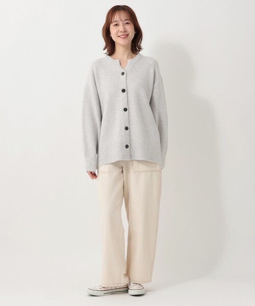 Afternoon Tea（アフタヌーンティー）の「チビVネックカーディガン（カーディガン/ボレロ・レディース・ブルー/グレー/ライトグレー・MEDIUM）」の6枚目の写真