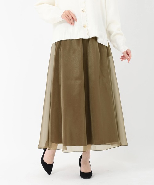 STRAWBERRY-FIELDS（ストロベリーフィールズ）の「パールオーガンザ_（スカート・レディース・ブラック/ブラウン・2）」の2枚目の写真