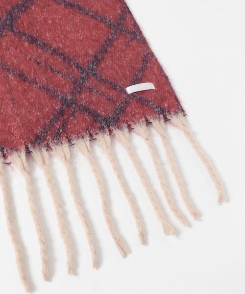 SENSE OF PLACE by URBAN RESEARCH（センスオブプレイスバイアーバンリサーチ）の「ラインチェックボリュームマフラー（マフラー・メンズ・レッド/オレンジ・ONE）」の4枚目の写真