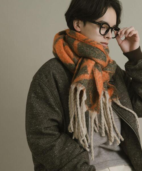 SENSE OF PLACE by URBAN RESEARCH（センスオブプレイスバイアーバンリサーチ）の「ラインチェックボリュームマフラー（マフラー・メンズ・レッド/オレンジ・ONE）」の10枚目の写真