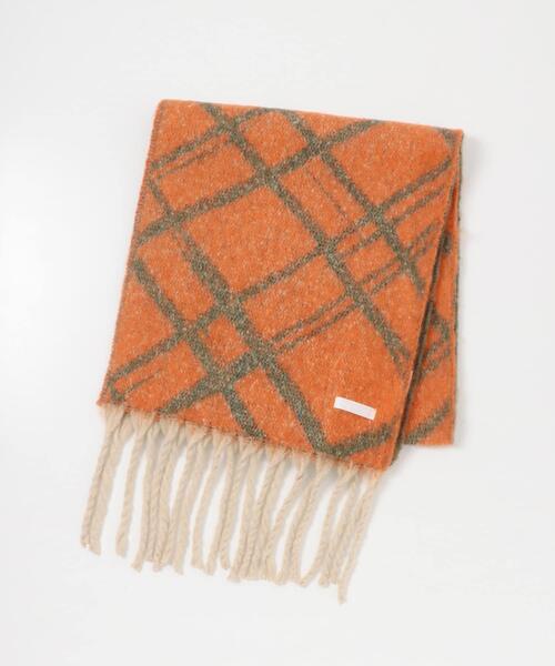 SENSE OF PLACE by URBAN RESEARCH（センスオブプレイスバイアーバンリサーチ）の「ラインチェックボリュームマフラー（マフラー・メンズ・レッド/オレンジ・ONE）」の11枚目の写真