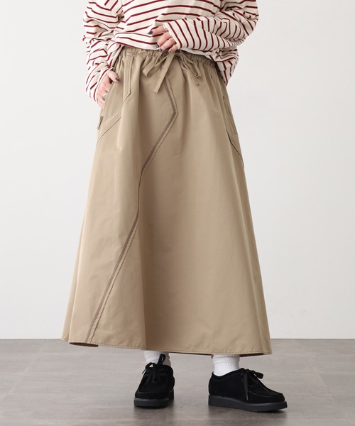 EGLANTINE(エグランティーヌ)の「EGLANTINE ポリエステルスカート(スカート・レディース・ベージュ/オレンジ/パープル/モカ・40)」の1枚目の写真