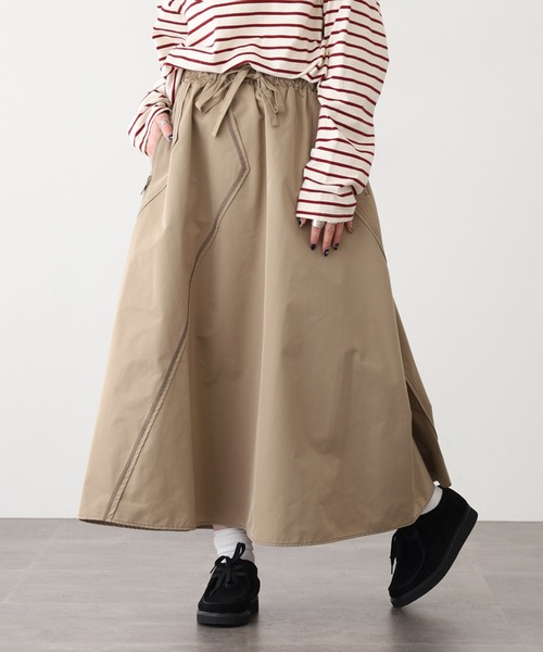 EGLANTINE(エグランティーヌ)の「EGLANTINE ポリエステルスカート(スカート・レディース・ベージュ/オレンジ/パープル/モカ・40)」の21枚目の写真