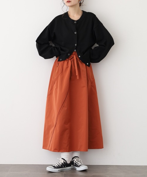 EGLANTINE(エグランティーヌ)の「EGLANTINE ポリエステルスカート(スカート・レディース・ベージュ/オレンジ/パープル/モカ・40)」の7枚目の写真