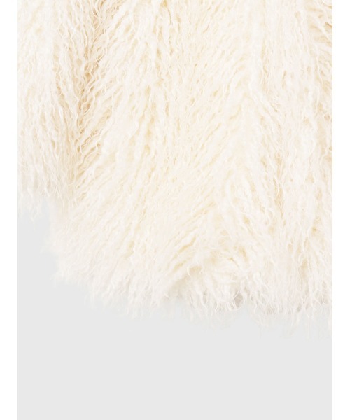 セール】ECOPELボリュームファーコート（ノーカラーコート）｜anuans