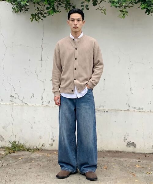VERYVAIN（ベリベーン）の「通気性のあるラウンドカーディガン（ベージュ）（カーディガン/ボレロ・メンズ・その他・MEDIUM/LARGE/X-LARGE）」の5枚目の写真