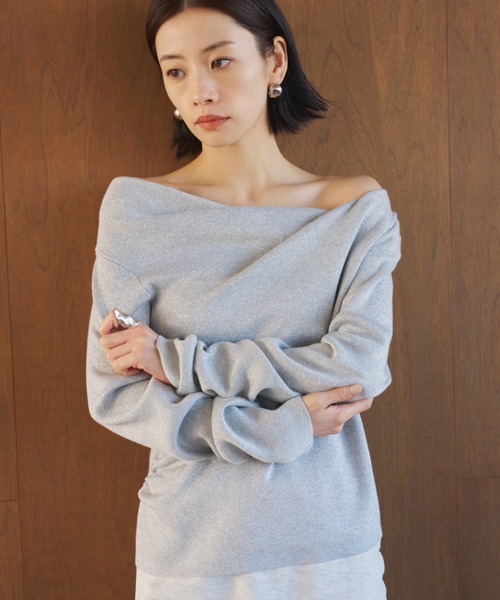 AIC.（エーアイシー）の「マルチウェイドレープラメニットトップス（その他トップス・レディース・ブラウン/グレー・FREE）」の5枚目の写真