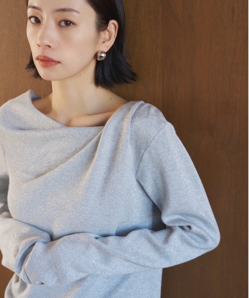 AIC.（エーアイシー）の「マルチウェイドレープラメニットトップス（その他トップス・レディース・ブラウン/グレー・FREE）」の9枚目の写真