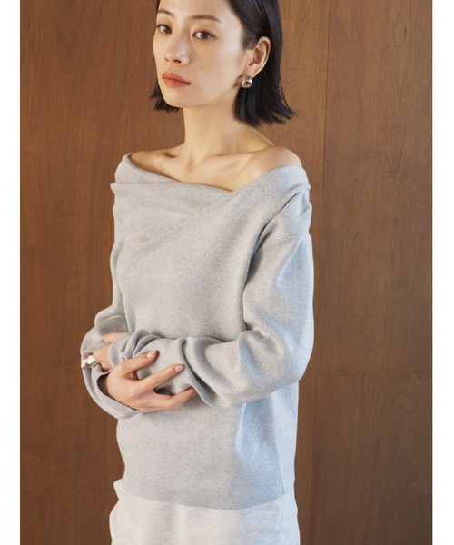 AIC.（エーアイシー）の「マルチウェイドレープラメニットトップス（その他トップス・レディース・ブラウン/グレー・FREE）」の6枚目の写真