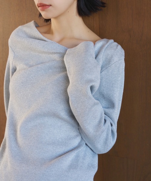 AIC.（エーアイシー）の「マルチウェイドレープラメニットトップス（その他トップス・レディース・ブラウン/グレー・FREE）」の14枚目の写真