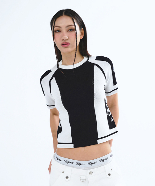 セール】SPORT STRETCH KNIT TOP BLACK（ニット/セーター）｜NYXX