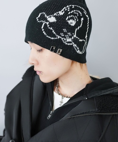 セール】【GALFY/ガルフィー】シングルニットビーニー/ジャガードロゴ