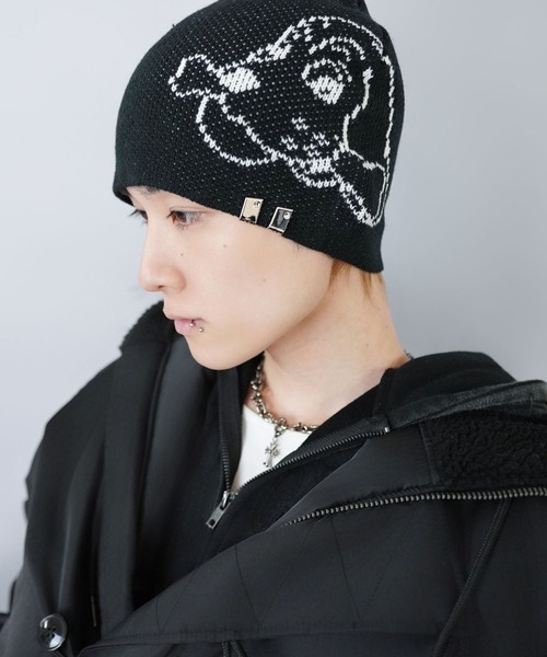 セール】【GALFY/ガルフィー】シングルニットビーニー/ジャガードロゴ