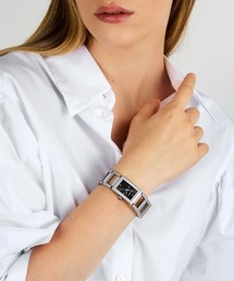 KARL LAGERFELD（カールラガーフェルド）の「「KARL LAGERFELD/カール・ラガーフェルド」パリ - ブラック サンレイ ダイヤル シルバー ブレスレット（アナログ腕時計・レディース）」