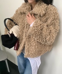 シープボア風えり付きコート