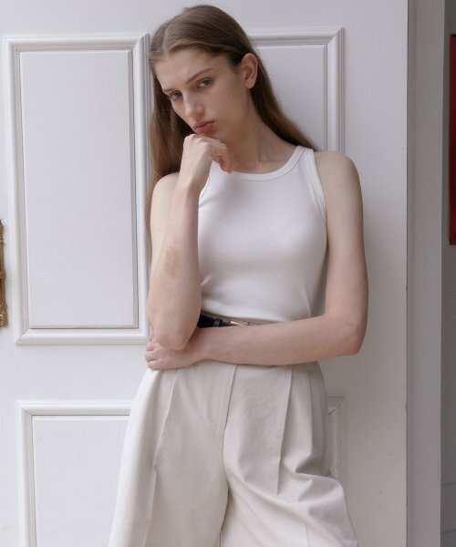 38COMEONCOMMON(38カモンコモン)の「Round Rib Sleeveless (White)(Tシャツ/カットソー・レディース・その他・FREE)」の5枚目の写真