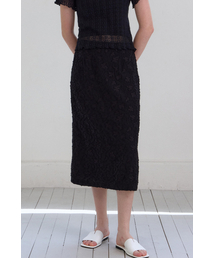 Flower Jacquard Skirt_Black