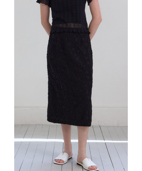 OVEOF（オブオブ）の「Flower Jacquard Skirt_Black（スカート・レディース・その他・SMALL/MEDIUM）」の2枚目の写真