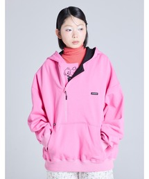 ピンク タイダイ ハーフジップパーカー SEQUENZ（シークエンズ）】sqnz washed wappen zip p/k / スタッズ