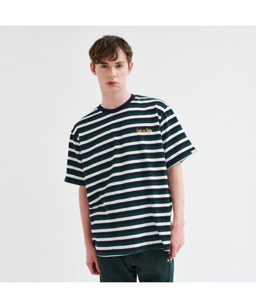 CODE I'M(コードアイエム)の「アセンティックロゴプリント WGNストライプオーバーサイズ半袖Tシャツ(Tシャツ/カットソー・メンズ・その他・MEDIUM/LARGE)」の1枚目の写真