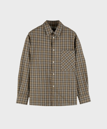 LIEU HOMME（リュウオム）の「Medium Check Shirt_Brown（シャツ/ブラウス）」