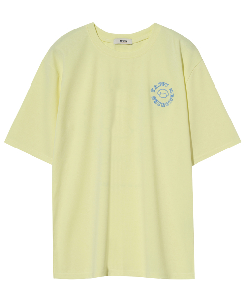 HIWITH(ハイウィーズ)の「ハッピーTシャツ_ライトイエロー(Tシャツ/カットソー・レディース・ライトイエロー・FREE)」の1枚目の写真