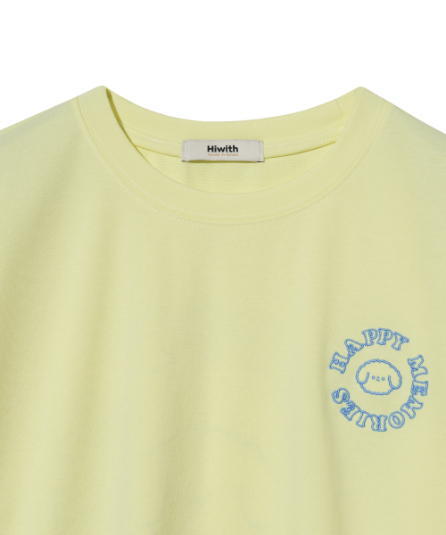 HIWITH(ハイウィーズ)の「ハッピーTシャツ_ライトイエロー(Tシャツ/カットソー・レディース・ライトイエロー・FREE)」の3枚目の写真