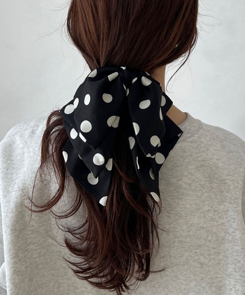 LOWRYS FARM(ローリーズファーム)の「ドットリボンフウバンス 634201(バレッタ/ヘアクリップ・レディース・ホワイト/ブラック・FREE)」の3枚目の写真