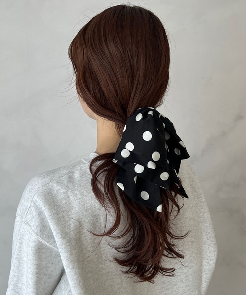 LOWRYS FARM(ローリーズファーム)の「ドットリボンフウバンス 634201(バレッタ/ヘアクリップ・レディース・ホワイト/ブラック・FREE)」の4枚目の写真