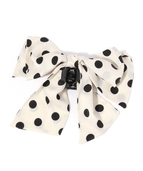 LOWRYS FARM(ローリーズファーム)の「ドットリボンフウバンス 634201(バレッタ/ヘアクリップ・レディース・ホワイト/ブラック・FREE)」の6枚目の写真