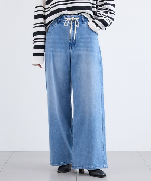 BARNYARDSTORM(バンヤードストーム)の「BARNYARDSTORM / NEWカットワイドデニム / ハンドウォッシャブル【WEB限定サイズL】(デニムパンツ・レディース・ベージュ/インディゴブルー/ブルー系1・S/M/L)」の3枚目の写真