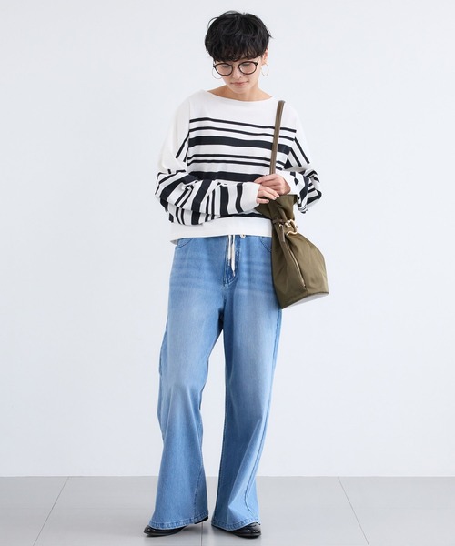 BARNYARDSTORM(バンヤードストーム)の「BARNYARDSTORM / NEWカットワイドデニム / ハンドウォッシャブル【WEB限定サイズL】(デニムパンツ・レディース・ベージュ/インディゴブルー/ブルー系1・S/M/L)」の8枚目の写真