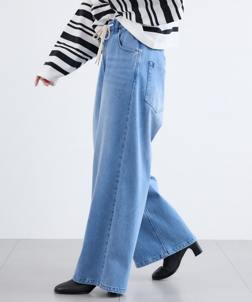 BARNYARDSTORM(バンヤードストーム)の「BARNYARDSTORM / NEWカットワイドデニム / ハンドウォッシャブル【WEB限定サイズL】(デニムパンツ・レディース・ベージュ/インディゴブルー/ブルー系1・S/M/L)」の5枚目の写真