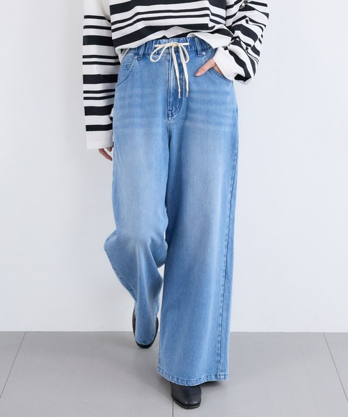BARNYARDSTORM(バンヤードストーム)の「BARNYARDSTORM / NEWカットワイドデニム / ハンドウォッシャブル【WEB限定サイズL】(デニムパンツ・レディース・ベージュ/インディゴブルー/ブルー系1・S/M/L)」の4枚目の写真